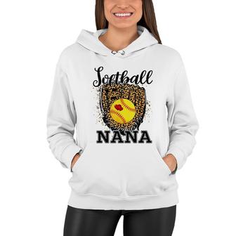 Softball Nana Leopard Game Day Gift For Mother Player Lover Women Hoodie - Thegiftio UK