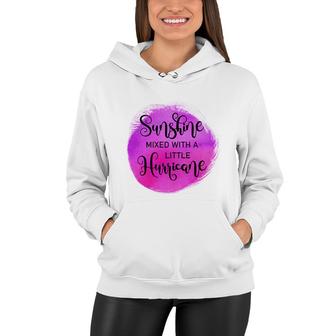 Sunshine Mixed With A Little Sarcastic Black Graphic Women Hoodie - Thegiftio UK