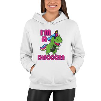 Unicorn Dinosaur Unicorn Cute Dinocorn Fun Dino Girl Trex Women Hoodie | Mazezy