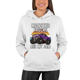 Vintage Monster Truck Are My Jam Boys Girls Birthday Gift Women Hoodie | Mazezy