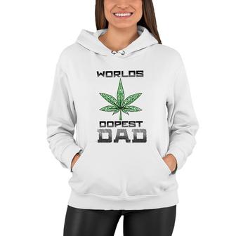 Weed Worlds Dopest Dad Funny Leaf Casual For Men Women Leaf Women Hoodie - Seseable