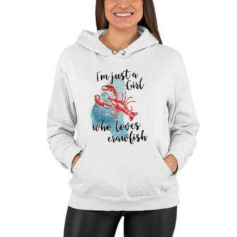 Womens Just A Girl Who Loves Crawfish - Cajun Crawfish Boil V-Neck Women Hoodie | Mazezy