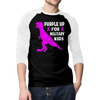 Purple Up For Military Kids Month Of The Military Child Boys Raglan Baseball Shirt - Seseable