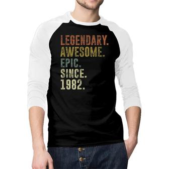 Vintage 1982 Funny 40Th Birthday Idea For A 40 Year Old Raglan Baseball Shirt - Seseable