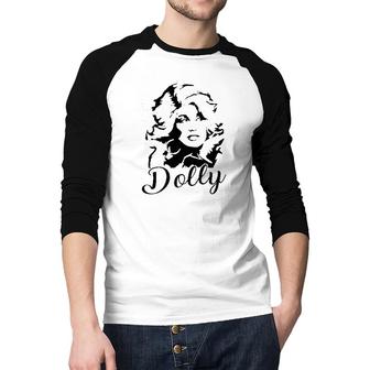 Dolly Graphic Women Vintage Dolly Casual Country Music For Band Music Lovers Raglan Baseball Shirt - Seseable