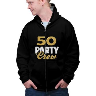 50 Birthday 50 Party Crew Squad 50Th Bday Group Birthday Yellow Zip Up Hoodie - Seseable
