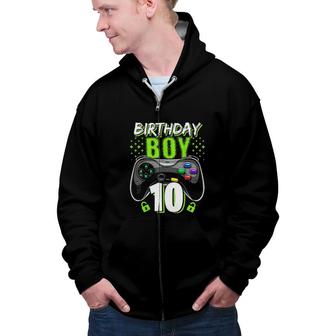 Birthday Boy Video Gamer Zip Up Hoodie - Seseable