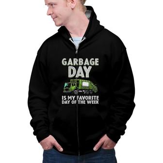 Funny Garbage Truck For Kids Boys Waste Garbage Day Zip Up Hoodie - Seseable