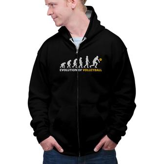 Nice Evolution Of The Volleyball Cool Design Zip Up Hoodie