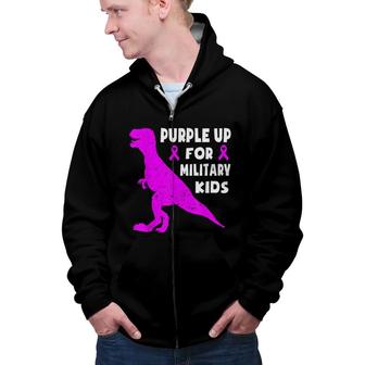 Purple Up For Military Kids Month Of The Military Child Boys Zip Up Hoodie - Seseable