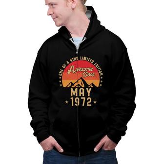 Retro Sunset Birthday Awesome Since May 1972 Zip Up Hoodie - Seseable