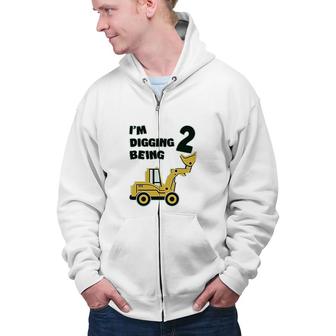 2nd Birthday For Boy Birthday Gift Toddler Two Zip Up Hoodie - Seseable