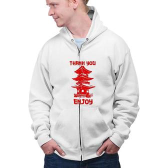 Chinese Take Out Thank You Enjoy Funny Halloween Costume Zip Up Hoodie - Seseable