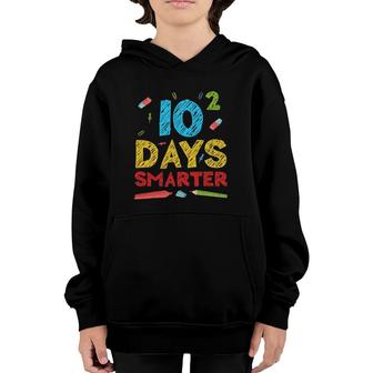 10 Squared Days Smarter Happy 100Th Day Of School Youth Hoodie | Mazezy