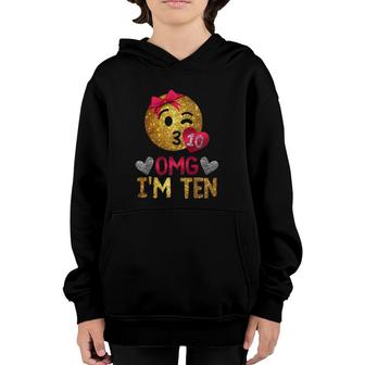 10 Years Old Birthday Omg I'm Ten Youth Hoodie | Mazezy