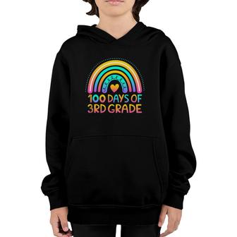 100 Days Of 3Rd Grade 100Th Day Of School Teacher Rainbow Youth Hoodie | Mazezy