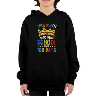 100 Days Of School Queen Crown Teacher Cool Student Gifts Youth Hoodie | Mazezy