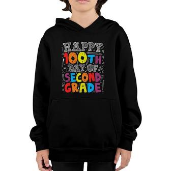 100 Days Of School100th Day Of 2Nd Grade Teacher Youth Hoodie | Mazezy