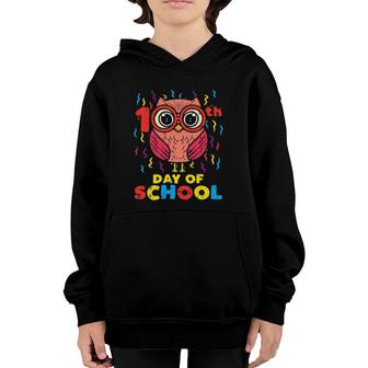 100Th Day Of School Owl Cute 100 Days Student Teacher Gift Youth Hoodie | Mazezy