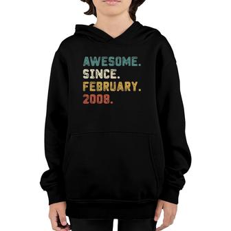 14Th Birthday Gift 14 Years Old Awesome Since February 2008 Ver2 Youth Hoodie | Mazezy DE
