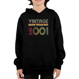 2001 20Th Birthday Vintage Retro Happy 20 Years Old Youth Hoodie | Mazezy
