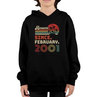 21 Years Old Awesome Since February 2001 21St Birthday Youth Hoodie | Mazezy