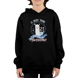 21St Birthday Llama Awesome Gifts Youth Hoodie | Mazezy