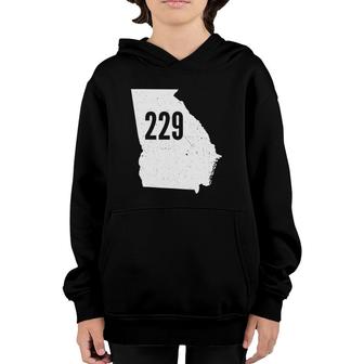 229 Georgia Area Code Outline State Southern Pride Youth Hoodie | Mazezy