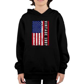 25 Years Old Gifts Vintage 1997 American Flag 25Th Birthday Youth Hoodie | Mazezy