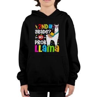 2Nd Grade Squad No Prob Llama Teacher Student Back To School Youth Hoodie | Mazezy