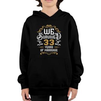 33Rd Wedding Anniversary Couples Husband Wife 33 Years Youth Hoodie | Mazezy
