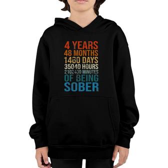 4 Years Sober Celebration Sobriety Recovery Clean And Sober Youth Hoodie | Mazezy