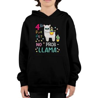 4Th Grade No Prob Llama Student Teacher Youth Hoodie | Mazezy