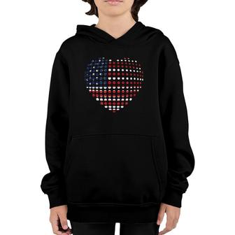 4Th Of July American Flag Heart Us Patriotic Colors Youth Hoodie | Mazezy AU