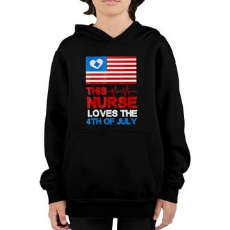4Th Of July Cool Nurse American Flaggift Youth Hoodie | Mazezy