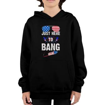 4Th Of July I'm Just Here To Bang American Flag Sunglasses Youth Hoodie | Mazezy