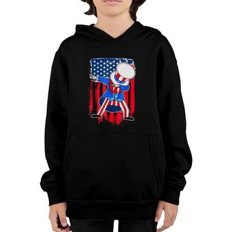 4Th Of July Uncle Sam Dab American Flag Patriotic Youth Hoodie | Mazezy