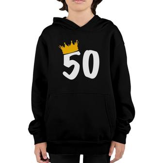 50Th Birthday Crown King Queen Of Your Bday Gift Youth Hoodie | Mazezy