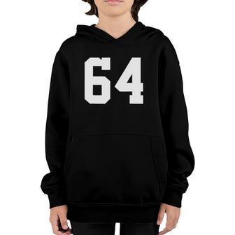 64 Team Sports Jersey Number Front & Back Player Fan Tee Youth Hoodie | Mazezy