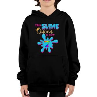 7 Yrs Old Birthday Party 7Th Bday 2015 This Slime Queen Is 7 Youth Hoodie | Mazezy