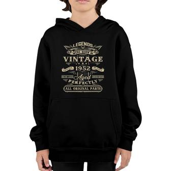 70Th Birthday Gift For Legends Born 1952 70 Yrs Old Vintage Youth Hoodie | Mazezy