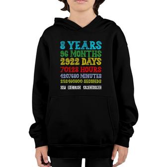 8 Years Of Being Awesome Happy 8Th Birthday Eight Countdown Youth Hoodie | Mazezy
