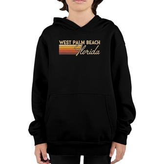 80S Style West Palm Beach Florida Youth Hoodie | Mazezy