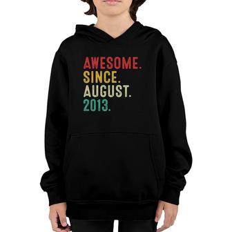 9 Years Old Awesome Since August 2013 9Th Birthday Youth Hoodie | Mazezy