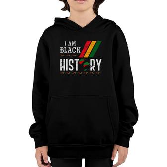 African Roots American Pride Gift I Am Black History Month Youth Hoodie | Mazezy