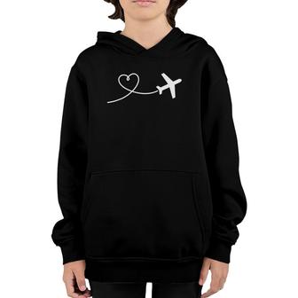 Airplane Heart Flying Pilot Gift Youth Hoodie | Mazezy