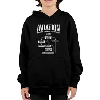 Airplane Pilot Funny Pilot Troubleshooting Guide Youth Hoodie | Mazezy