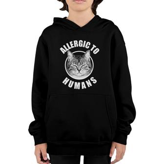 Allergic Cats Allergic To Humans Cats Funny Youth Hoodie | Mazezy