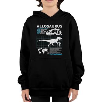 Allosaurus Fact Sheet Allosaurus Dino Youth Hoodie | Mazezy