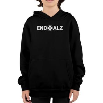 Alzheimer's Awareness Products Purple Endalz End Alz Flower Youth Hoodie | Mazezy